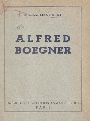 cover image of Alfred Boegner (1851-1912)